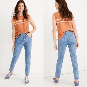 Madewell The Perfect Vintage Crop Pinstripe Edition‎ Jeans